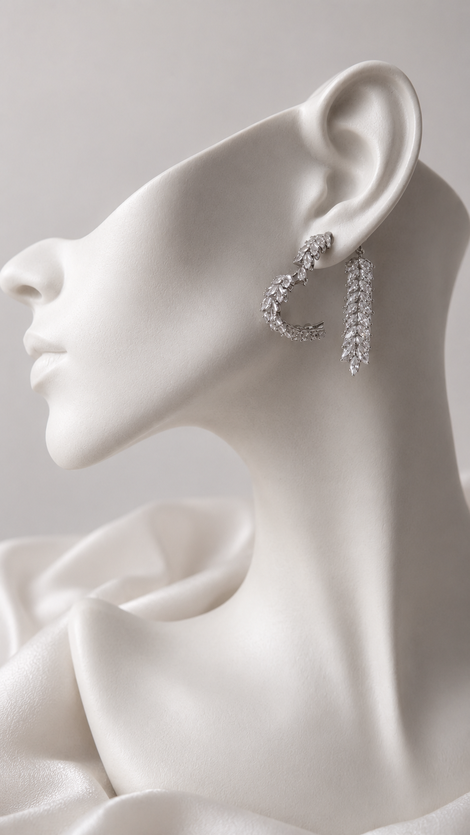 Aria Crystal Wheat Drop Earrings - wheat stems with crystal accents