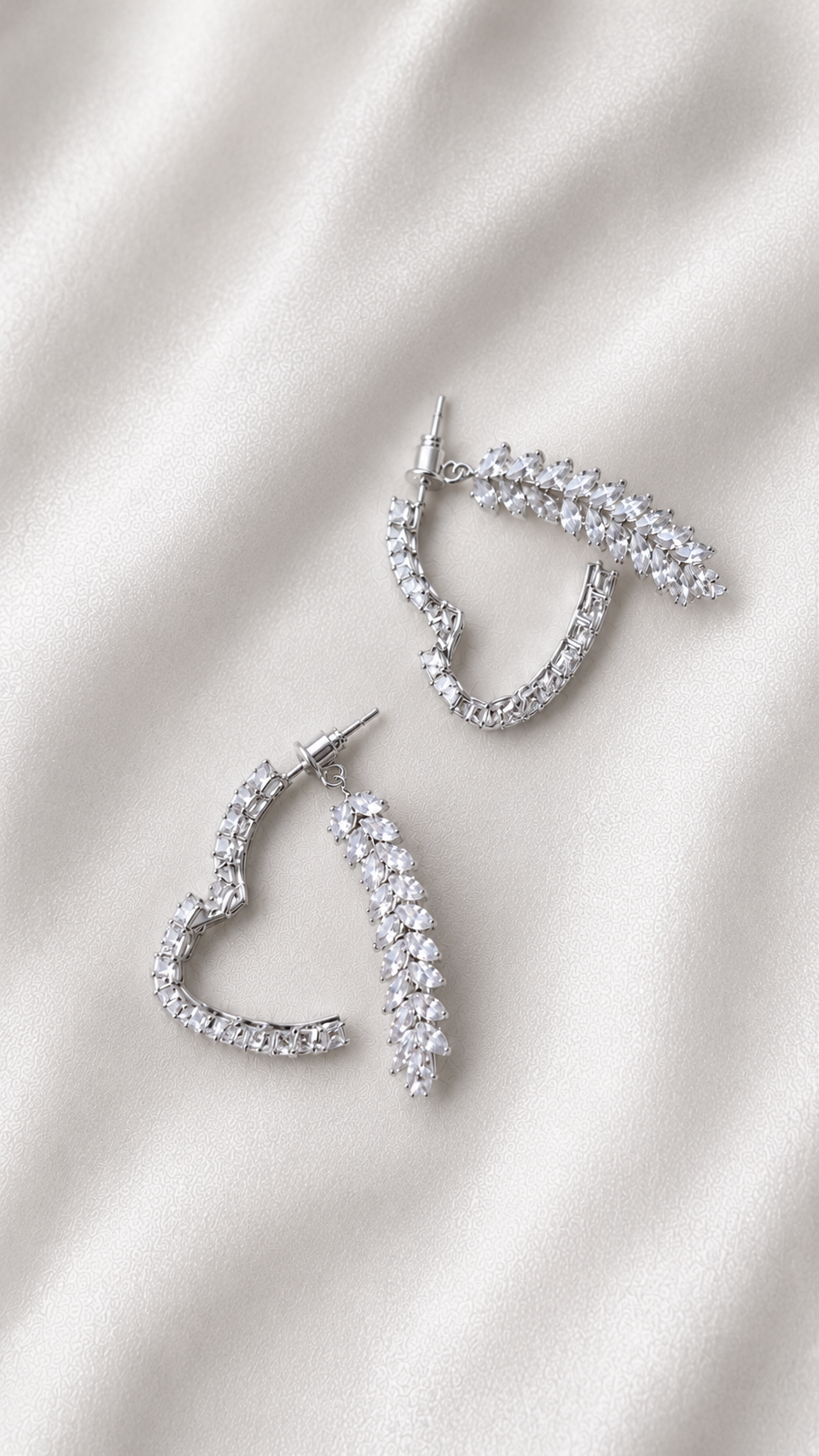 Aria Crystal Wheat Drop Earrings pair on neutral background