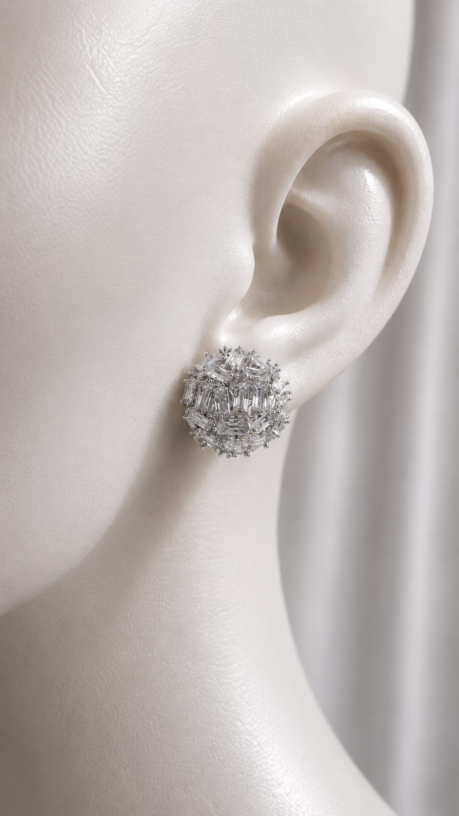 Aria Frost Cluster Studs - silver studs with clustered crystal accents