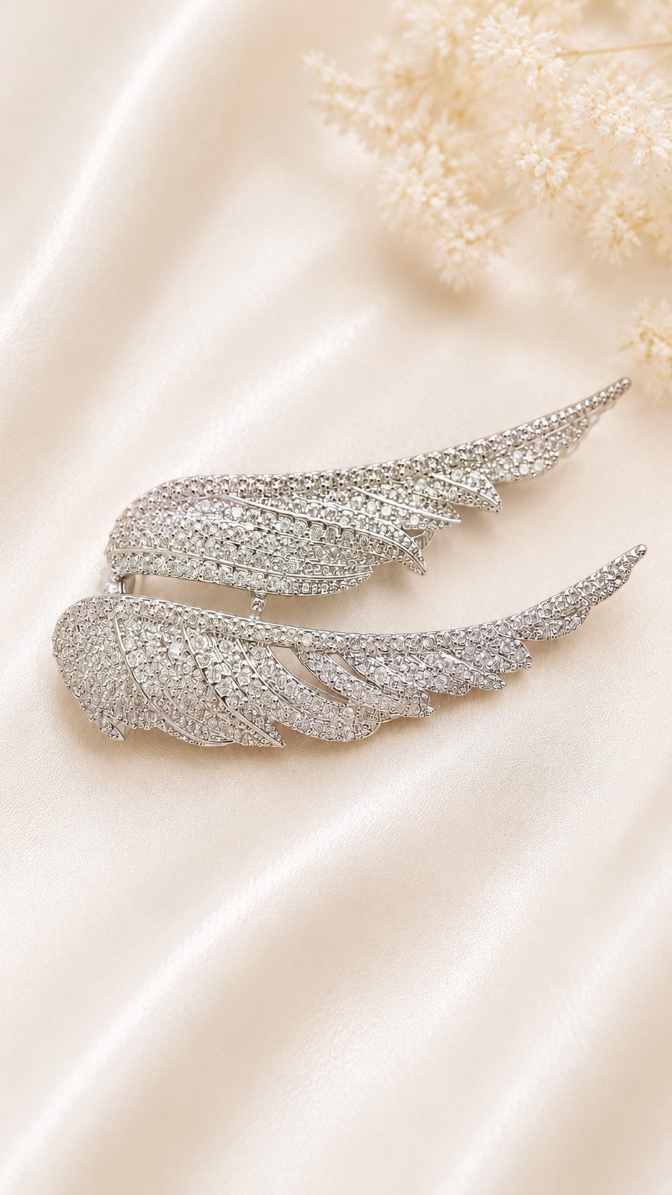 Aria Silver Plume Brooch - delicate silver feather brooch