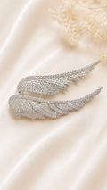 Aria Silver Plume Brooch - delicate silver feather brooch