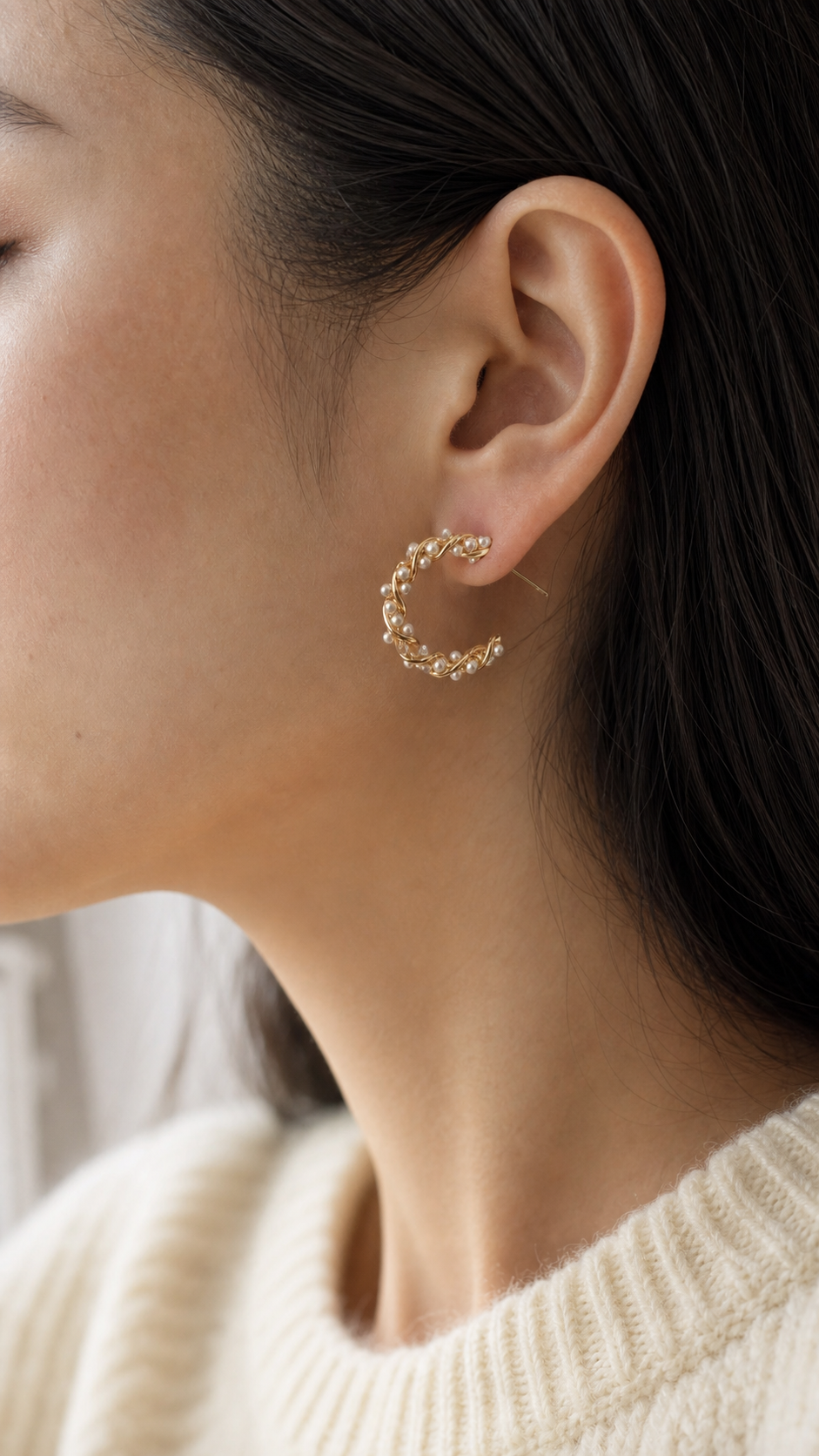 Pearl Vine Hoops